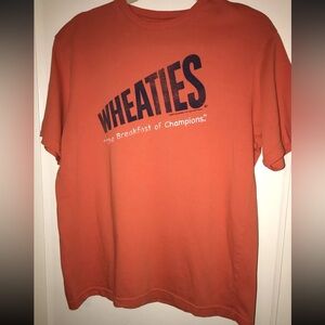 Wheaties "The Breakfast Of Champions" Retro Logo Orange Size M Tshirt Rare